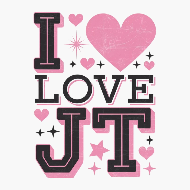 Pink Love Typography with Hearts: Romantic Graphic Design Cotton Tote Bag