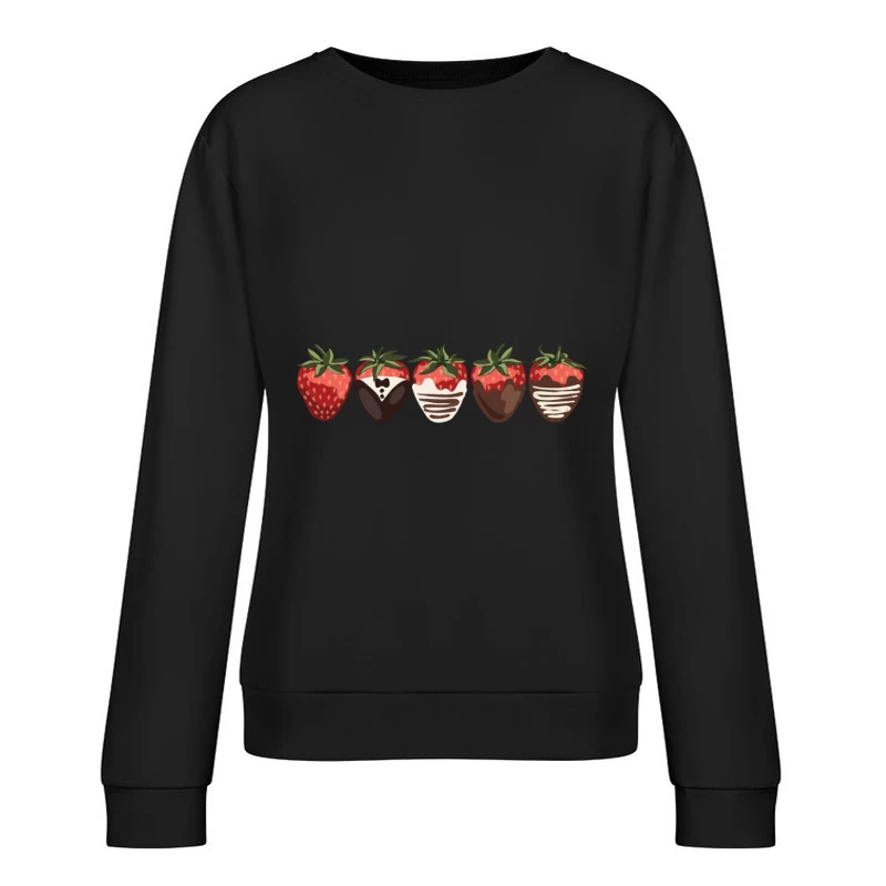 Erdbeeren mit Schokoladenüberzug Damen Pullover Sweatshirt