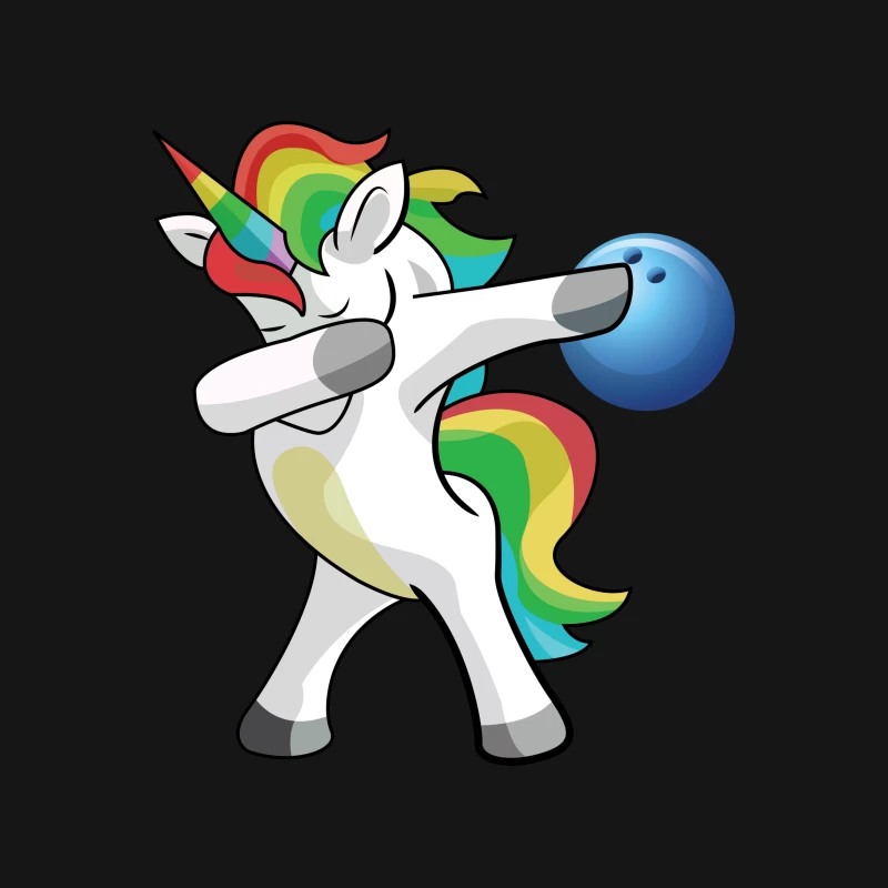 Licorne Dab avec Bowling Arc-en-ciel Femme T-Shirt