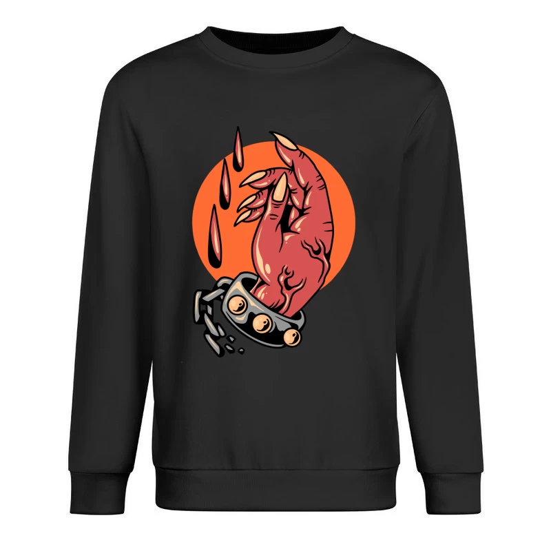 Gory Hand Breaking Free from Chains Male Pullover Sweatshirt