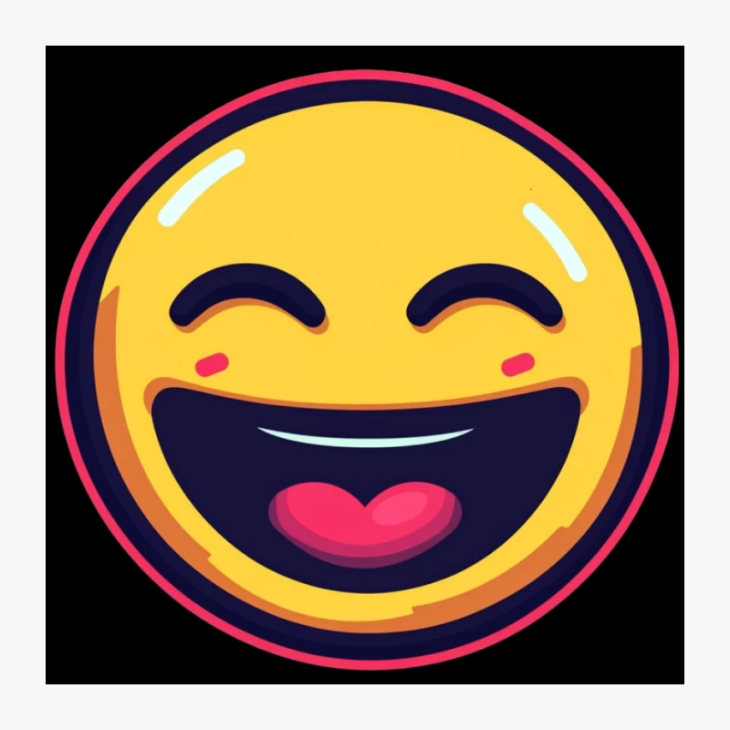 Cheerful Yellow Laughing Emoji Cartoon Pin