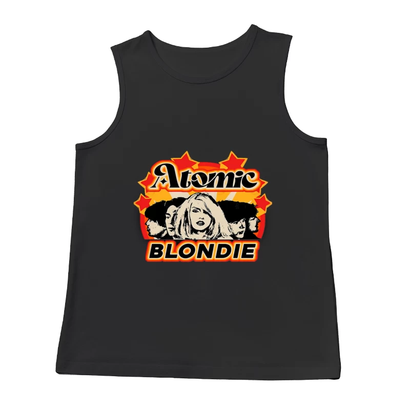 Atomic by Blondie - Retro Band Logo Design Male Tank Top