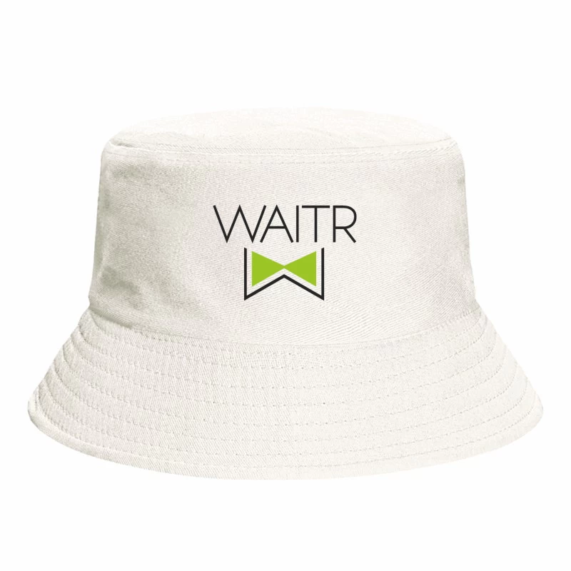 Waitr Food Delivery Service Logo with Green Bowtie Design Bucket Hat