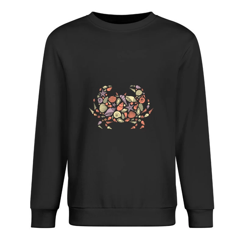 Crabe composé de coquillages colorés Homme Sweat-shirt à enfiler