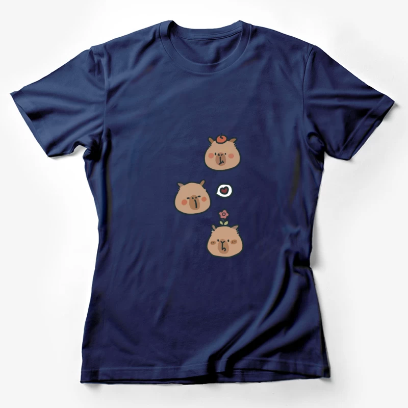Illustrations mignonnes de Capybara Femme T-Shirt