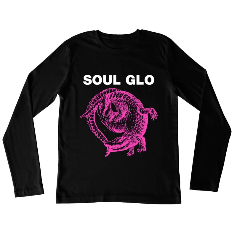 Pink Skeletal Alligator Soul Glo Design Female Long Sleeve T-Shirt