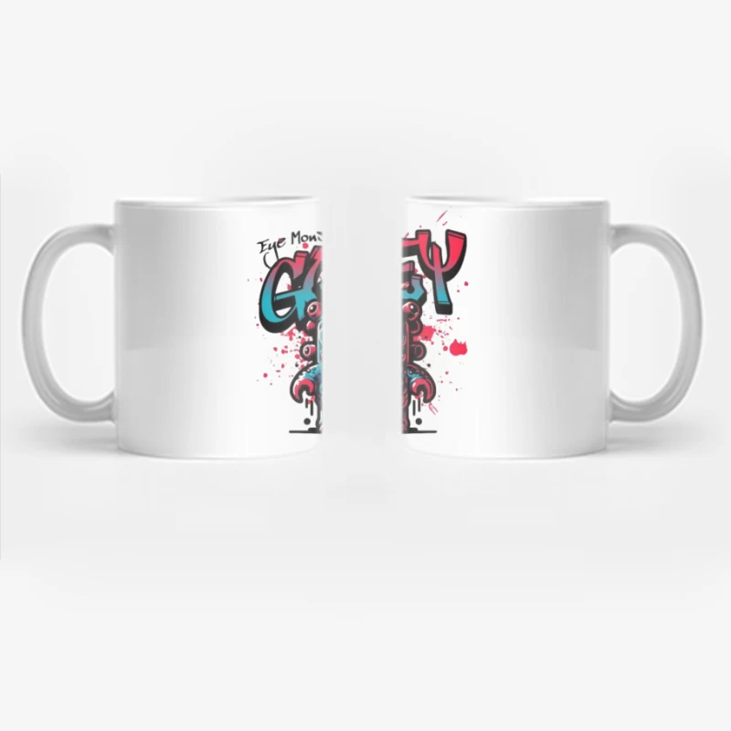 Eye Monster Graffiti Character in Urban Art Style Coffee Mug