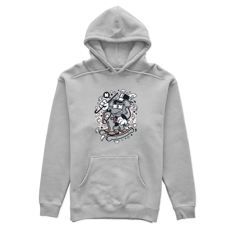 Chien magique avec canne et chapeau haut de forme Femme Sweat à capuche