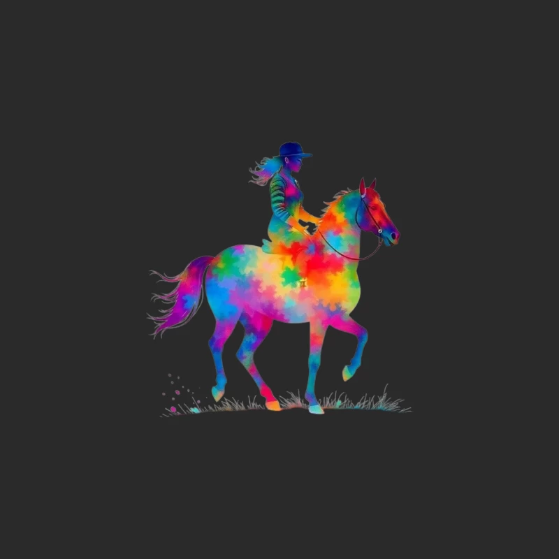 Colorful Horse Rider Baseball Cap