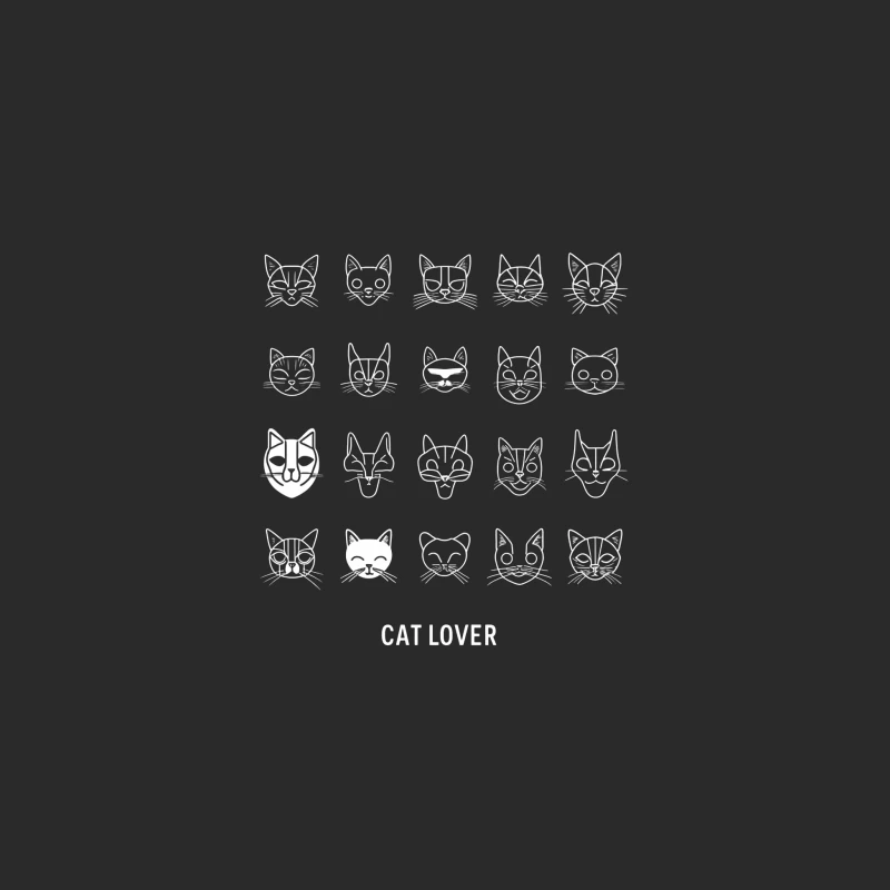 Whimsical Cat Face Sketches for Feline Enthusiasts Baseball Cap