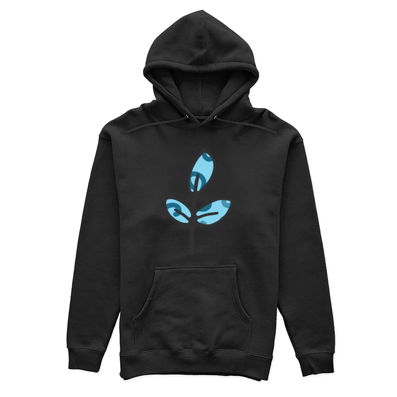 Feuille stylisée bleue Femme Sweat à capuche