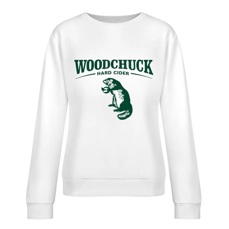 Woodchuck Hard Cider Green Logo with Mascot Design Female Pullover Sweatshirt