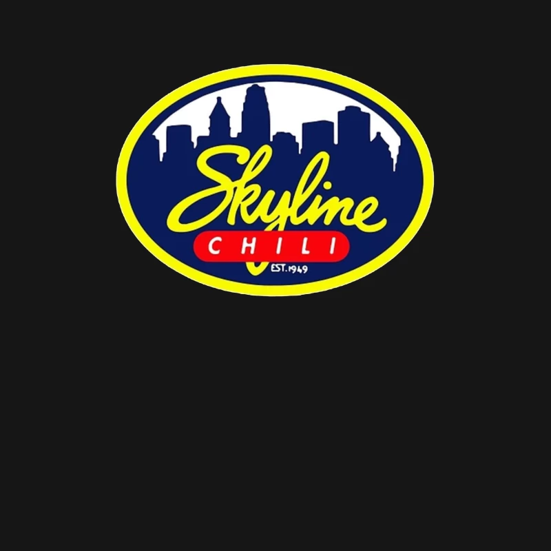 Skyline Chili Restaurant Brand Logo with Cincinnati Cityscape Male T-Shirt