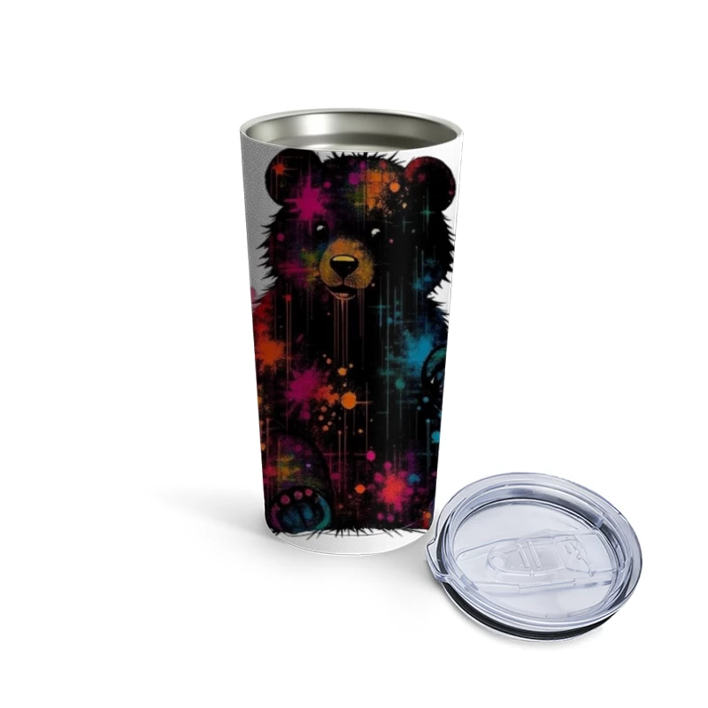 Cosmic Watercolor Teddy Bear Art Travel Mug