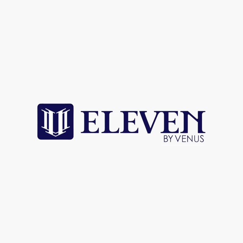 Modern Navy Blue Eleven by Venus Logo Design Cotton Tote Bag