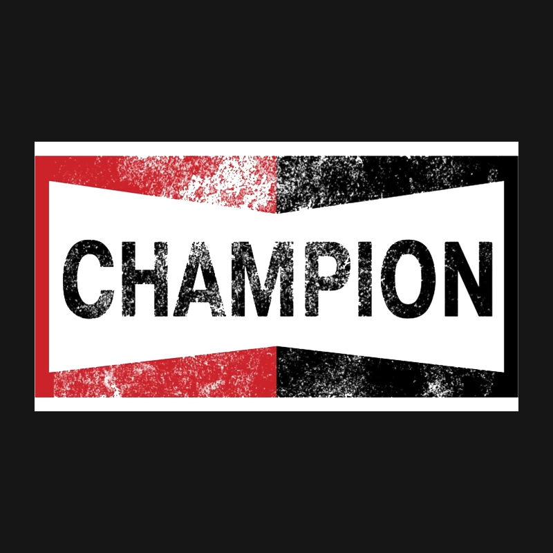 Champion Typography: Motivational Grunge Design in Red and Black Desk Mat