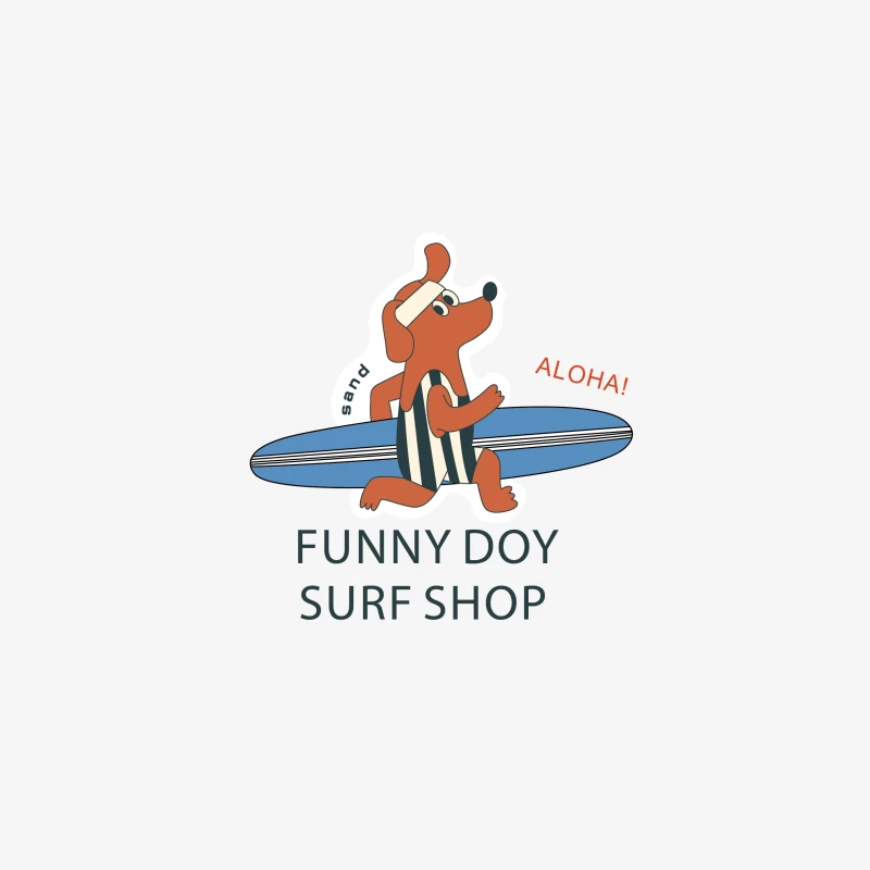 Lustiger Surfhund im Surfshop-Design Herren Pullover Sweatshirt