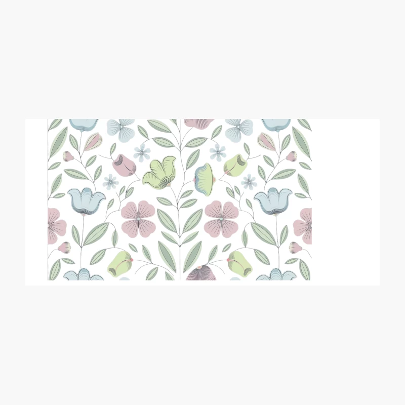 Pastel Floral Symmetry: A Delicate Botanical Pattern Coffee Mug
