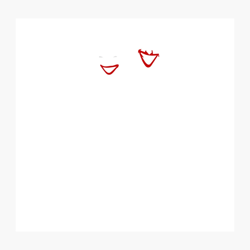 Minimalist Red Smile Abstract Throw Pillow