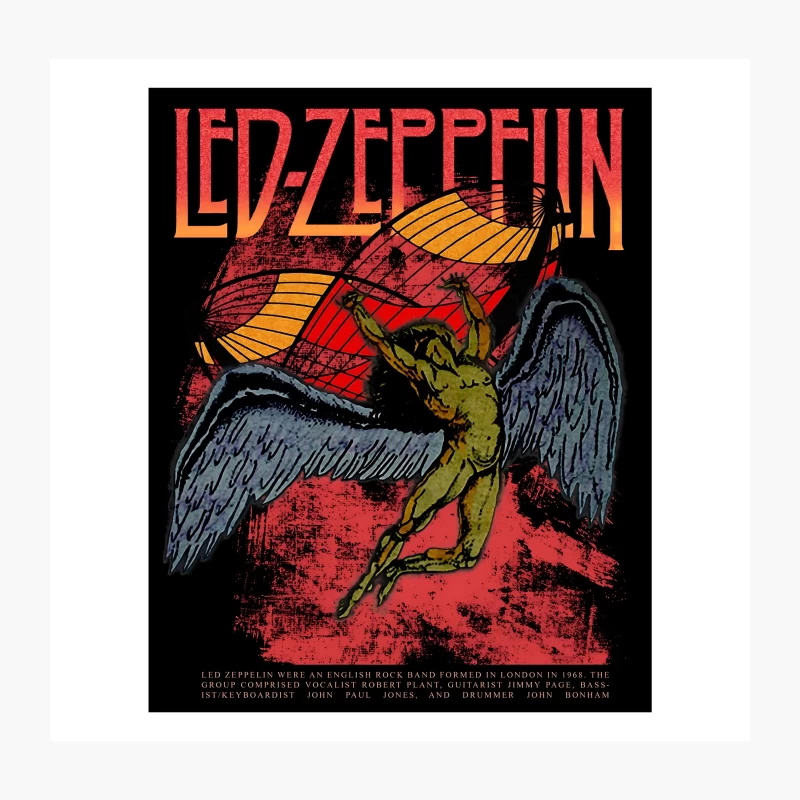 Led Zeppelin Retro Throw Pillow
