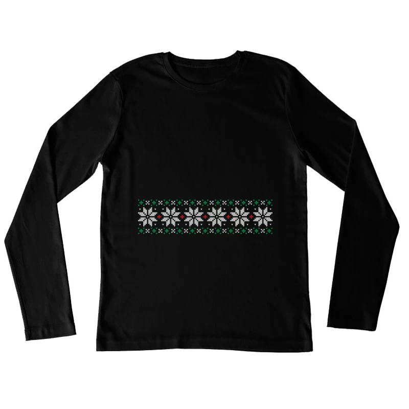 Motif de flocons de neige de Noël Femme Manches Longues T-Shirt