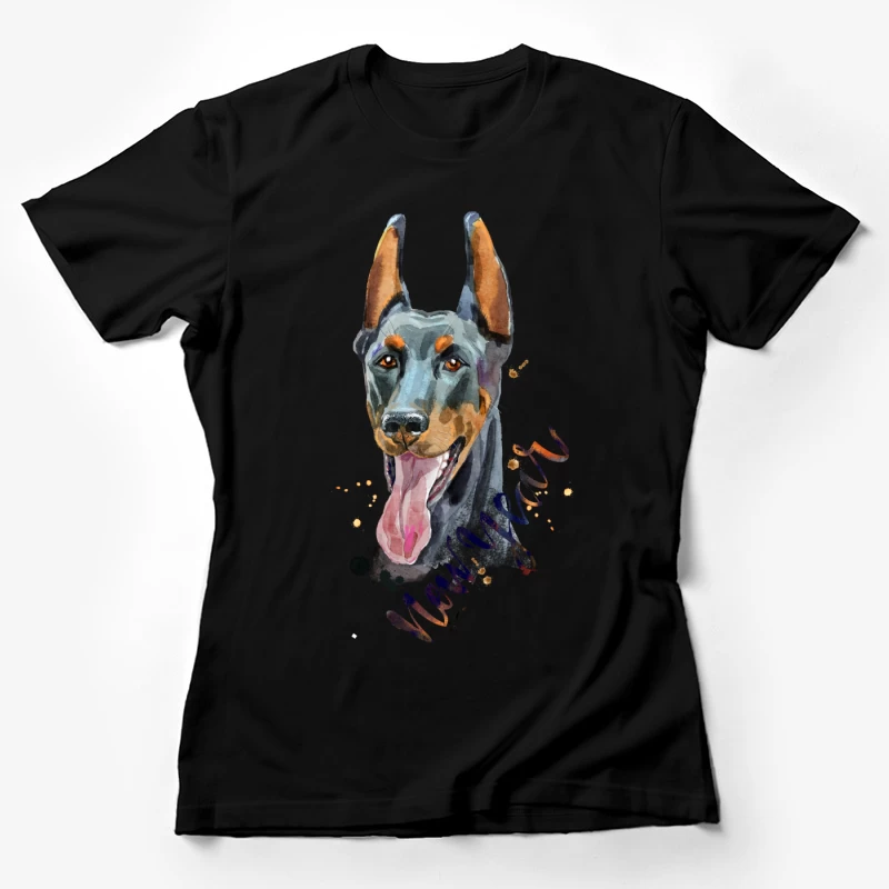 Portrait artistique d'un Doberman Femme T-Shirt