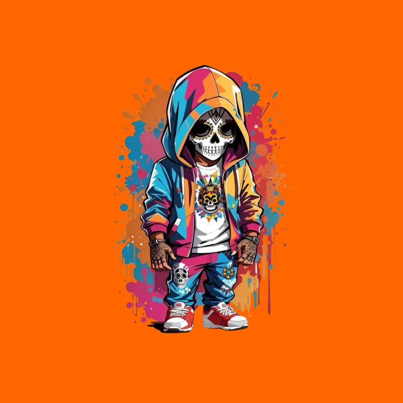 Colorful Skeleton Character in Streetwear Mouse Pad
