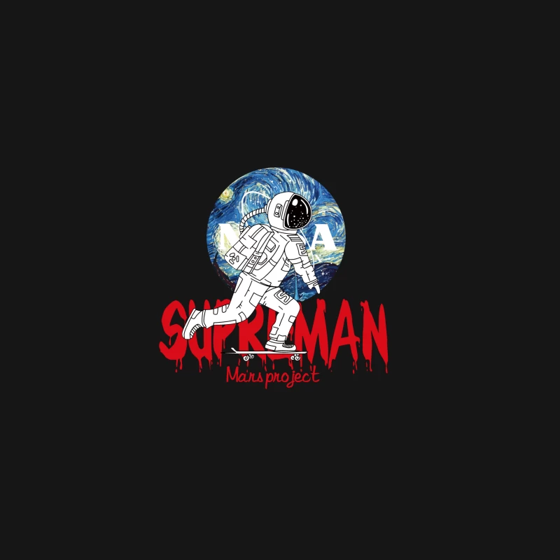 Superman Mars Projekt Astronaut Herren Langarm T-Shirt