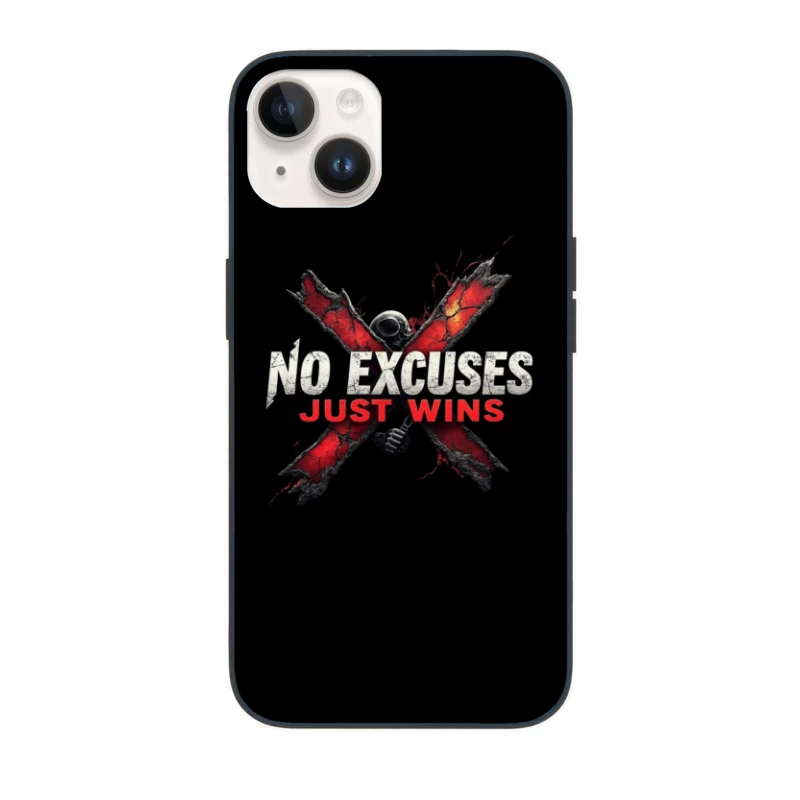 Motivational Logo: No Excuses Just Wins iPhone Case