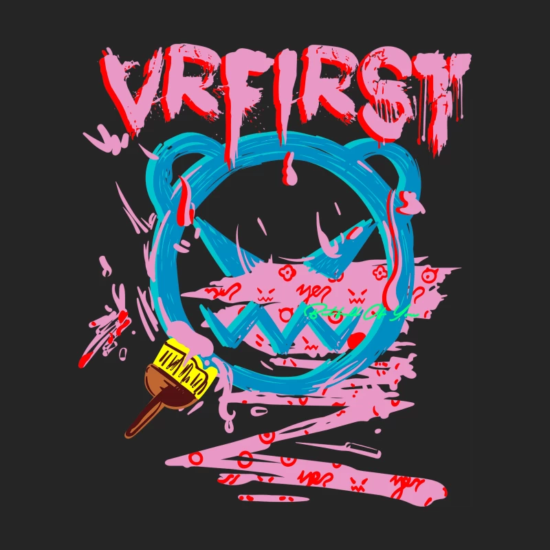 Graffiti Bär und Pinsel Damen Pullover Sweatshirt