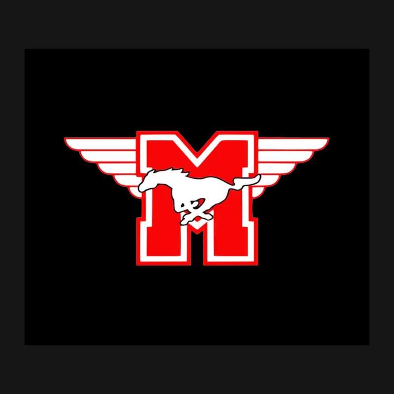 Winged Mustang Logo with Red M Mouse Pad