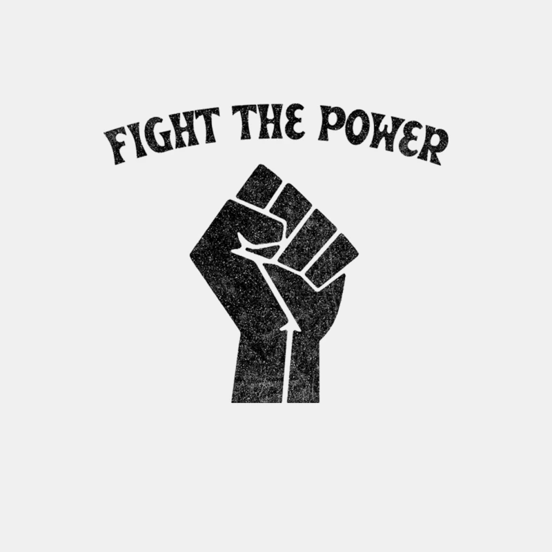 Fight The Power - FadedVintage Style Black Power Fist Male Tank Top