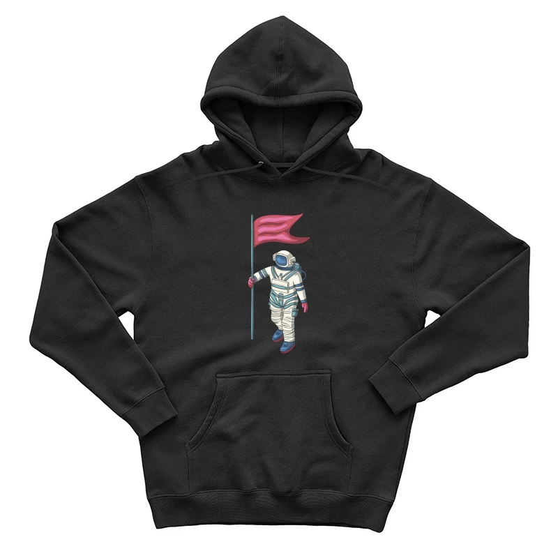 Astronaut mit Fahne Herren Pullover Hoodie
