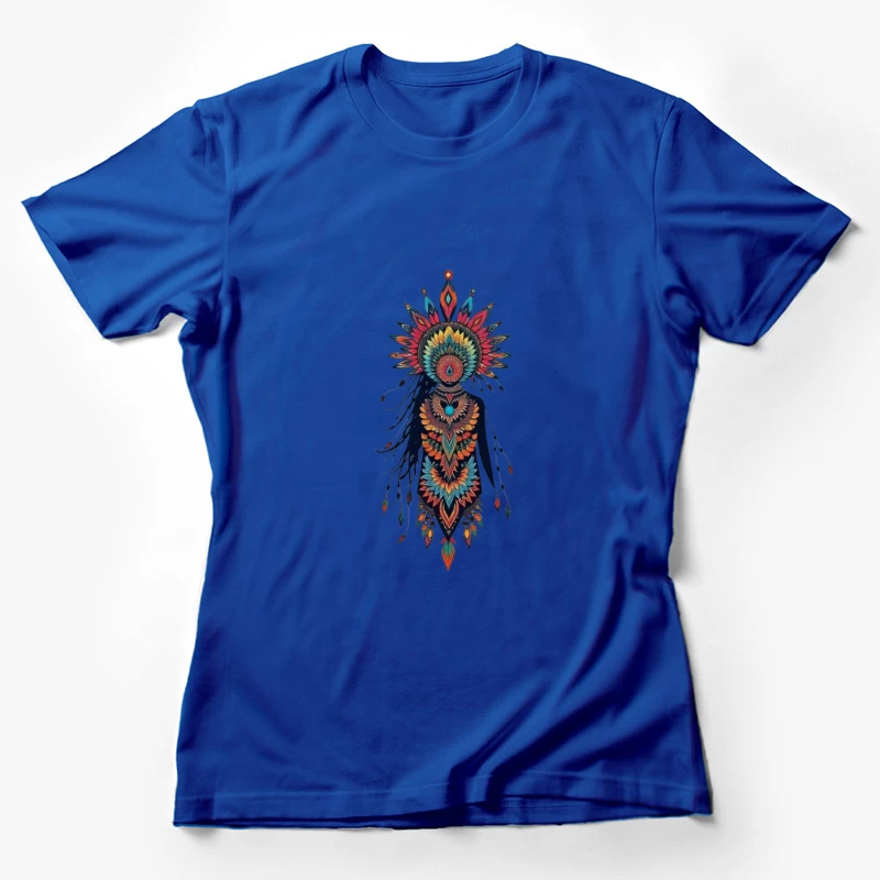 Colorful Abstract Floral Figure Art Female T-Shirt