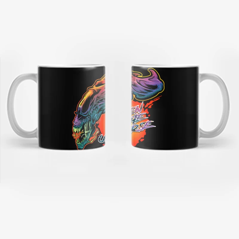 Vibrant Fantasy Creature Illustration Coffee Mug