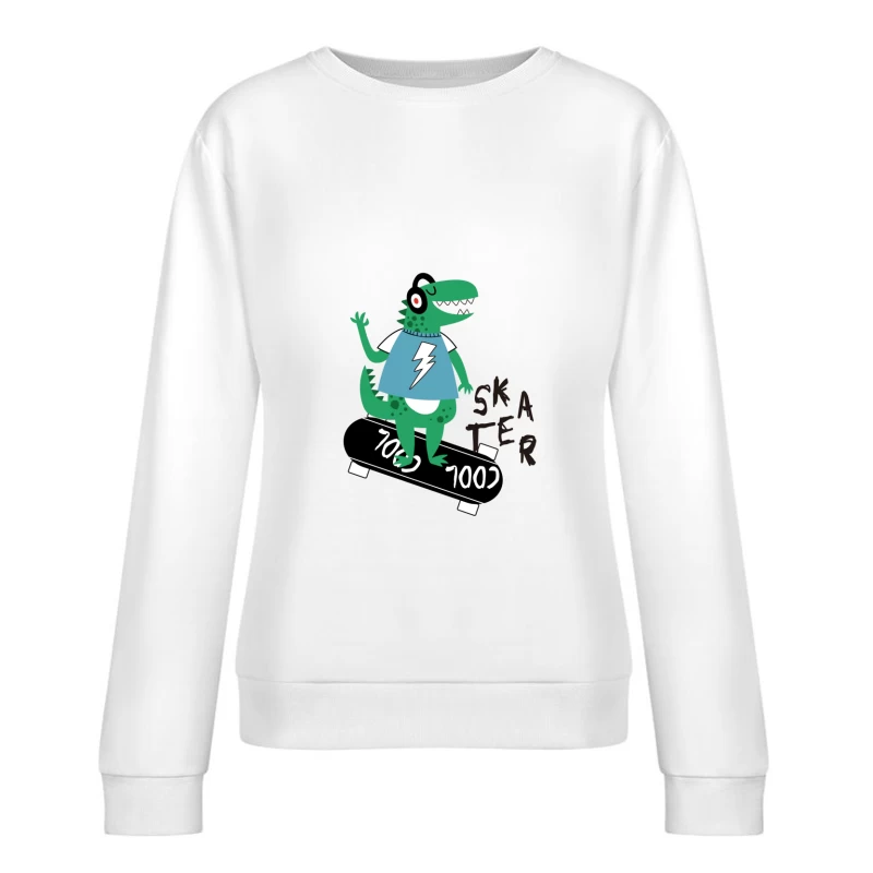 Dinosaurier Skater auf Skateboard Damen Pullover Sweatshirt