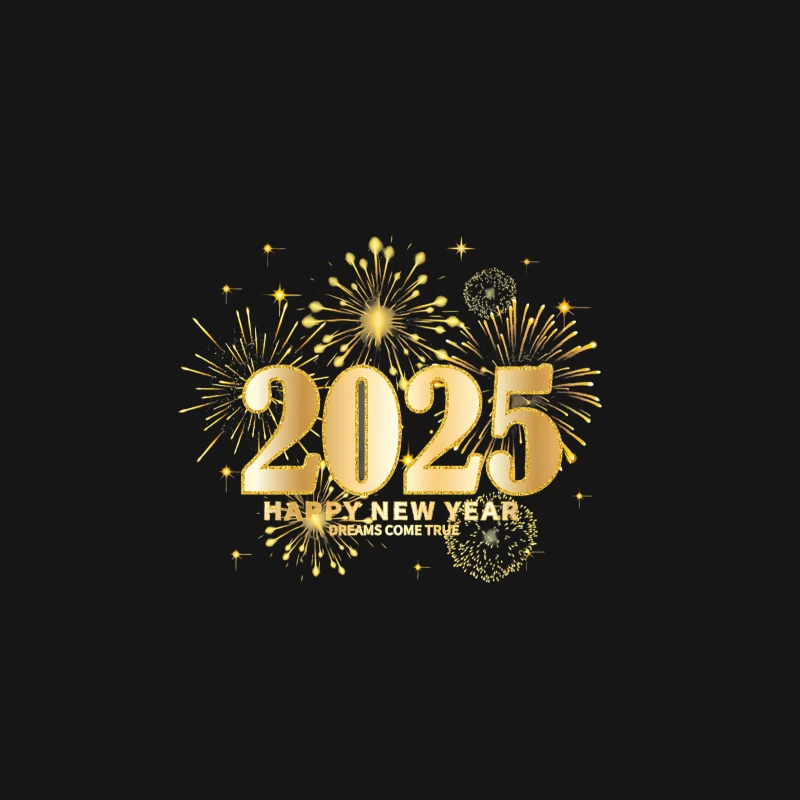 Frohes neues Jahr 2025 mit Feuerwerk Herren Langarm T-Shirt
