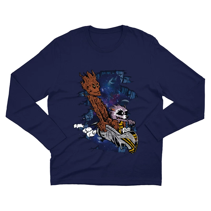 Galactic Warrior and Rebel Pilot in Deep Space Male Long Sleeve T-Shirt