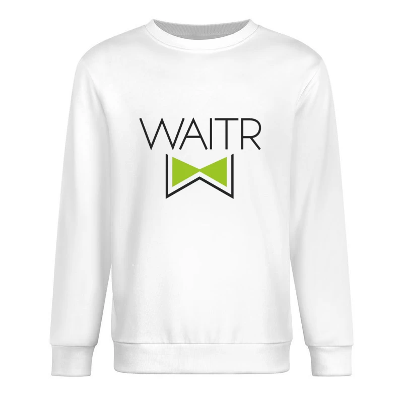 Waitr Food Delivery Service Logo with Green Bowtie Design Male Pullover Sweatshirt