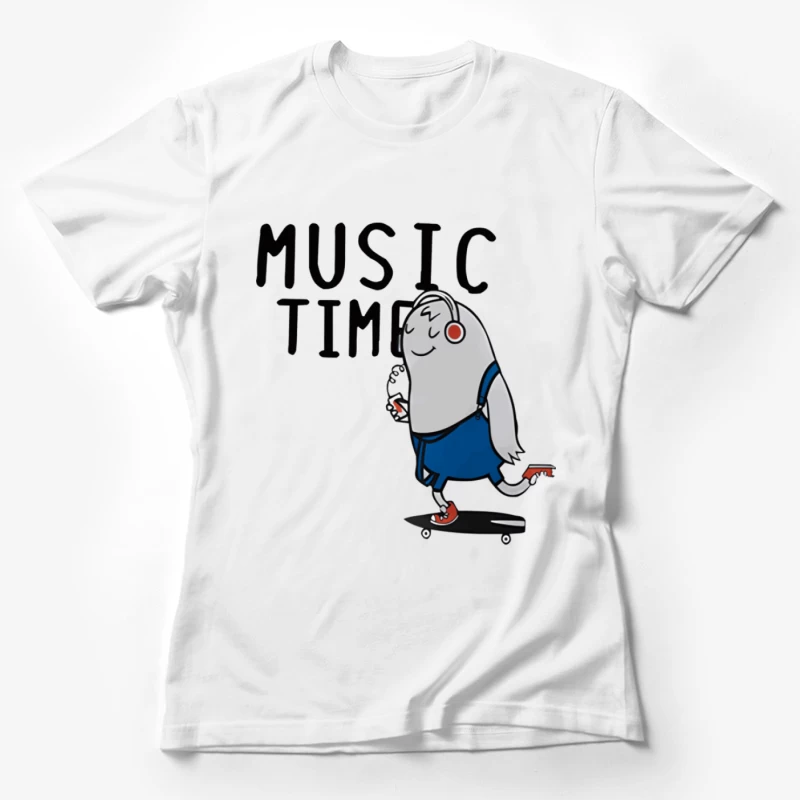 Skateboarder mit Musik genießt die Fahrt Damen T-Shirt