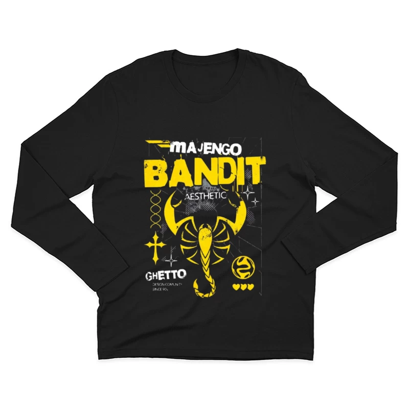 Yellow Bandit Scorpion Grunge Logo Design Male Long Sleeve T-Shirt