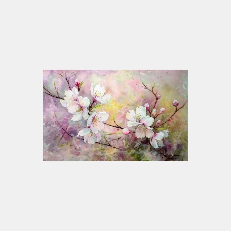 Delicate Cherry Blossoms: A Watercolor Spring Symphony Male Tank Top