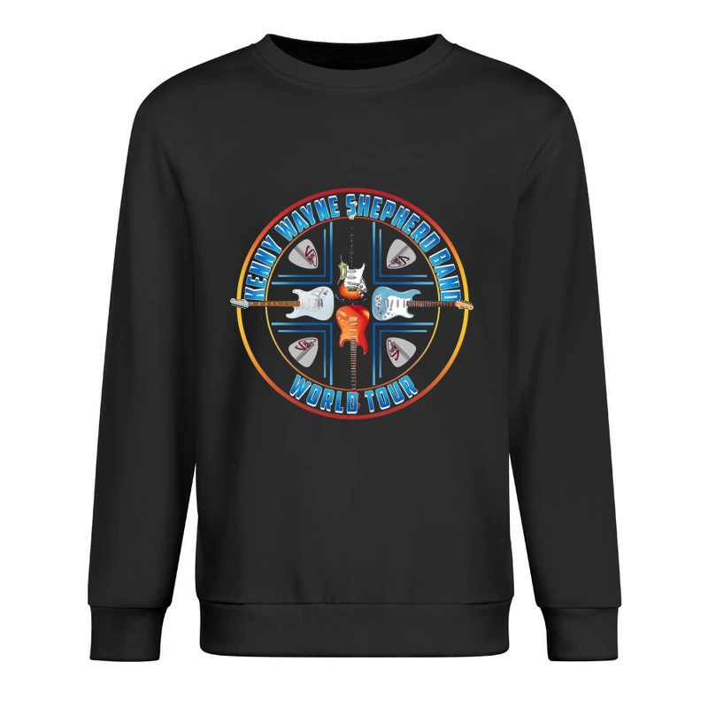 Kenny Wayne Shepherd Band World Tour Logo with Electric Guitars Male Pullover Sweatshirt