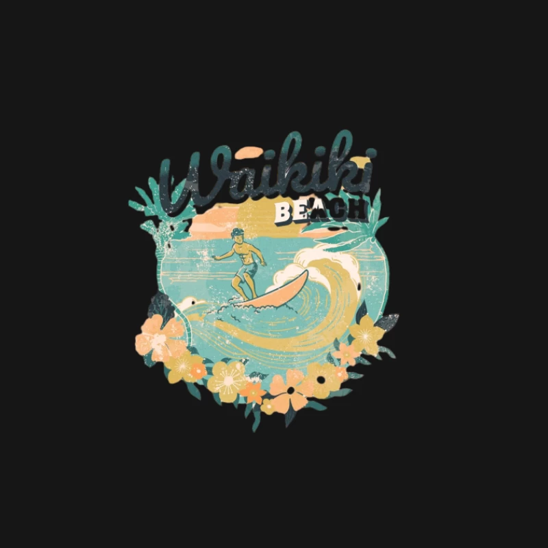 Surf à la plage de Waikiki Homme T-Shirt