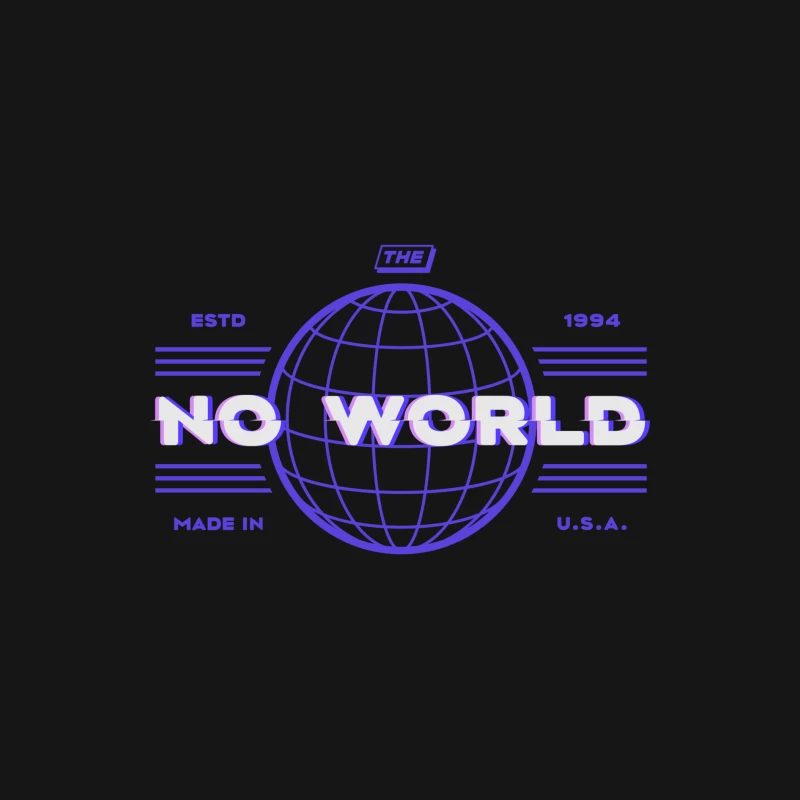 No World Globus Design Herren Langarm T-Shirt