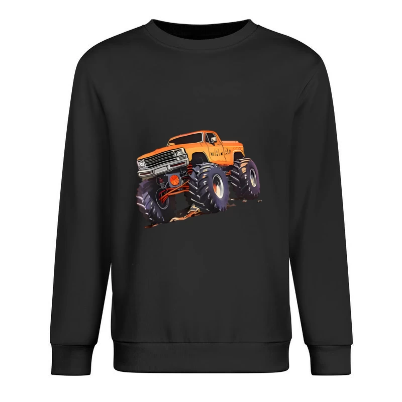 Camion monstre orange avec grandes roues Homme Sweat-shirt à enfiler