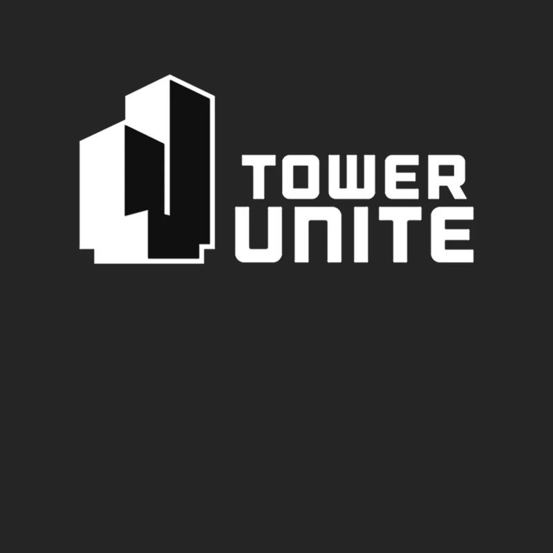 Minimalist Tower Unite Logo Design in Black and White Male Pullover Sweatshirt