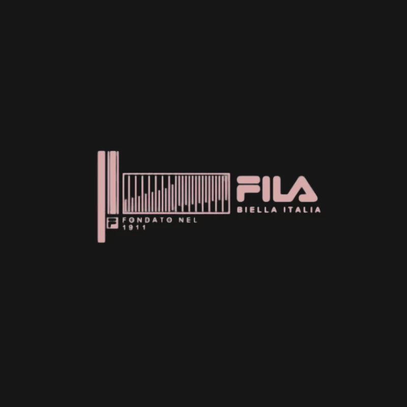 Fila Logo mit Barcode-Design Herren T-Shirt
