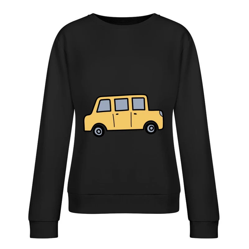 Voiture jaune dessinée à la main Femme Sweat-shirt à enfiler