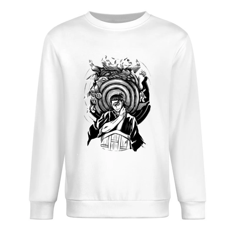 Mystischer Krieger mit Wirbelmuster Herren Pullover Sweatshirt